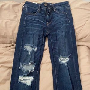 dark american eagle jeans, size 4